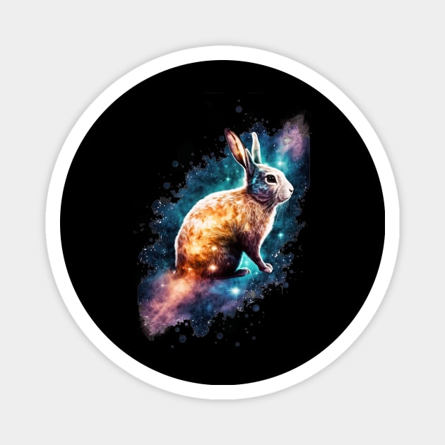 Year of the rabbit chinese zodiac sign colorful galaxy Magnet by Art8085